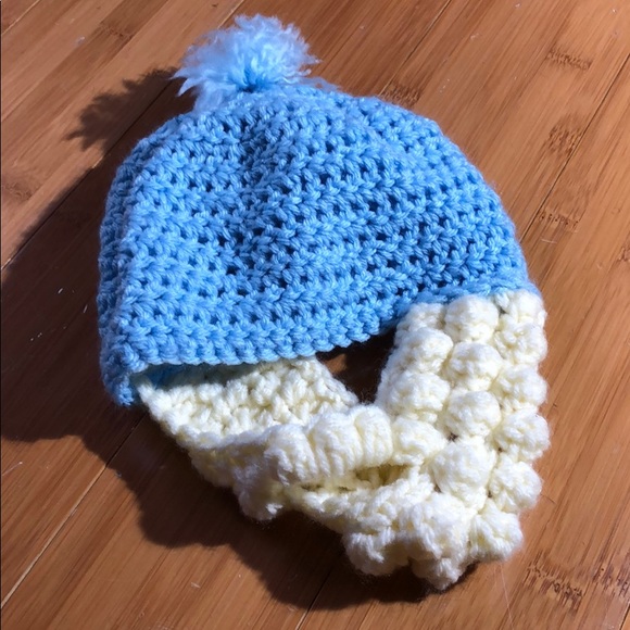 Other - handmade knit hat with beard for baby 12M